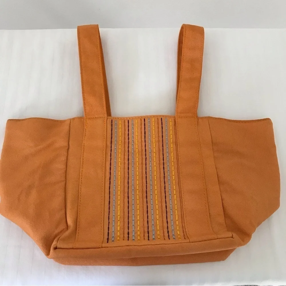 L’OCCITANE Striped Canvas Makeup Travel Tote Bag Embroidered Lined 15x9x7 - Picture 17 of 17